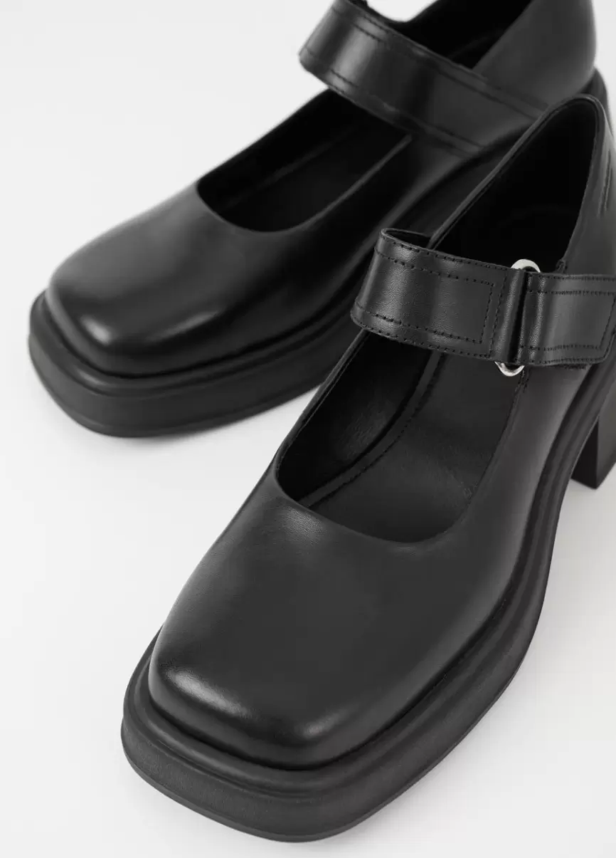 Dorah Zapatos De Tacón Rebaja Mujer Negro Cuero Mary Janes Vagabond - 4