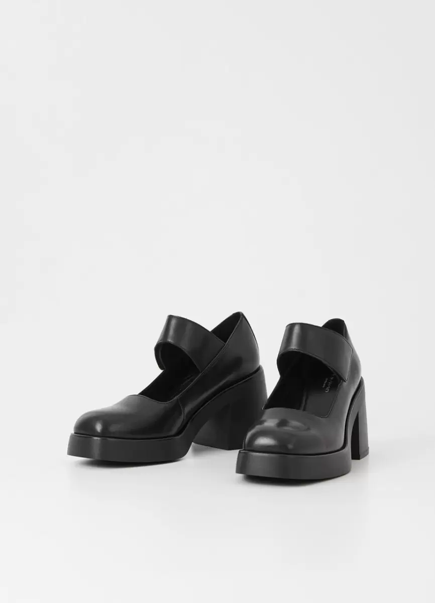 Mary Janes Brooke Zapatos De Tacón Mujer Negro Cuero Vagabond Exclusivo - 2