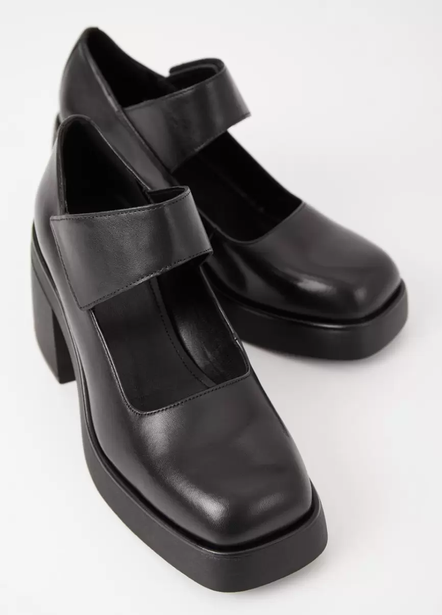 Mary Janes Brooke Zapatos De Tacón Mujer Negro Cuero Vagabond Exclusivo