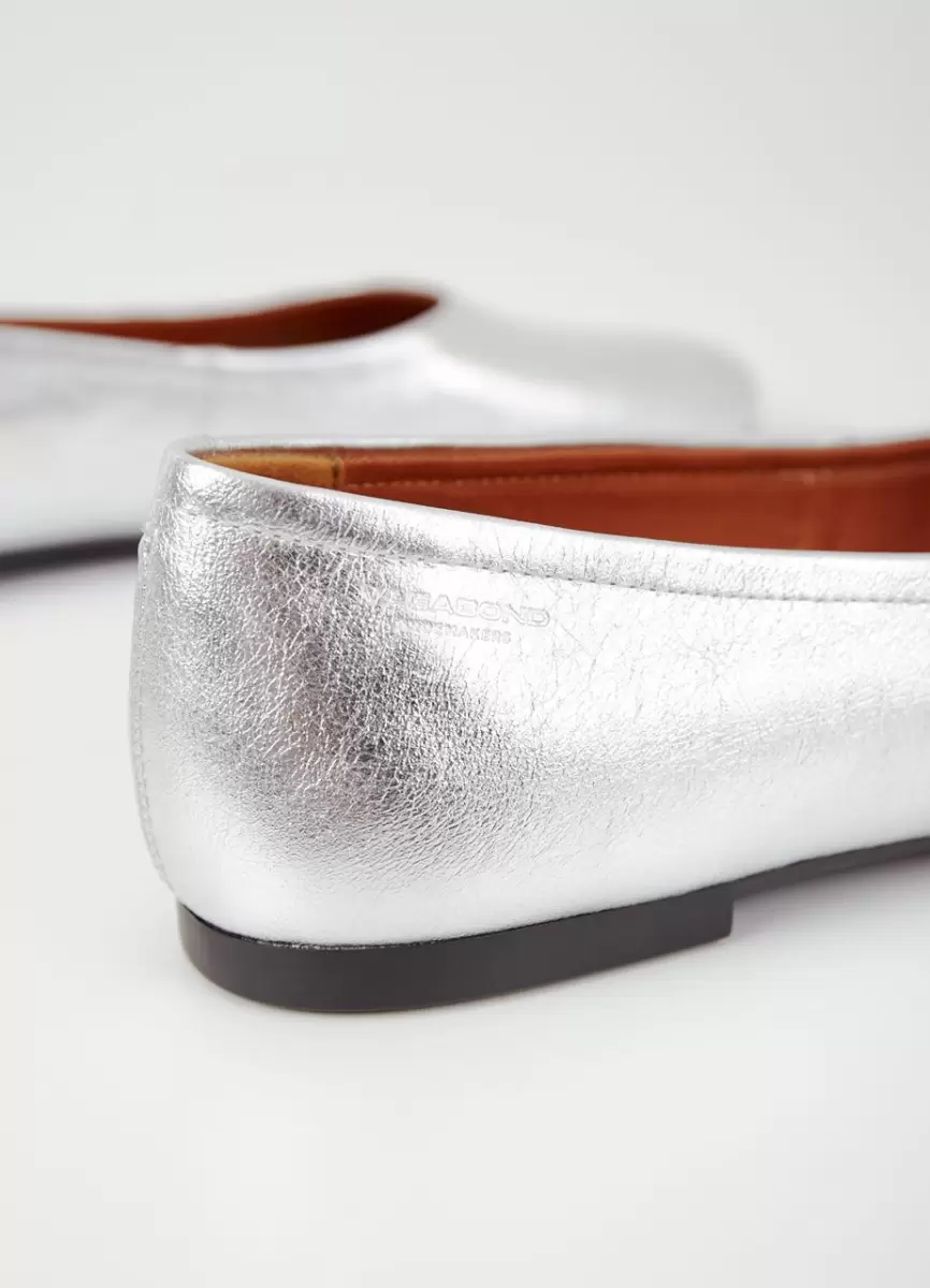 Vagabond Plateado Cuero Metalizado Mujer Bailarinas Jolin Zapatos Comercio