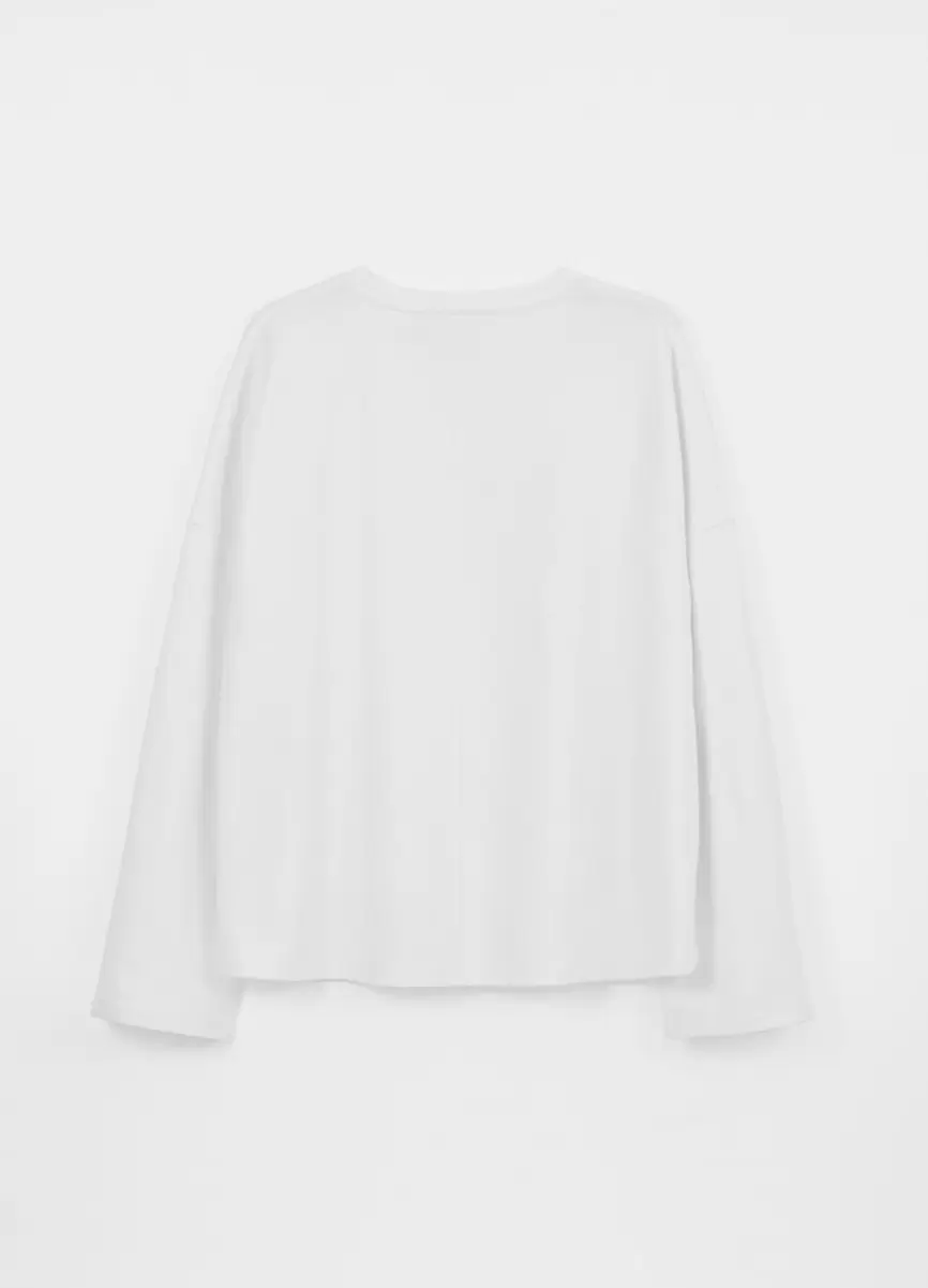 Boxy Long Sleeve T-Shirt Garantizar Blanco Textil Camisetas Mujer Vagabond