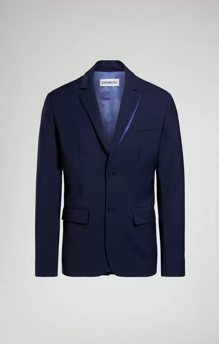 Blazers Y Chaquetas Dress Blues Bikkembergs Men's Jacket With Satin Detail Hombre - 1