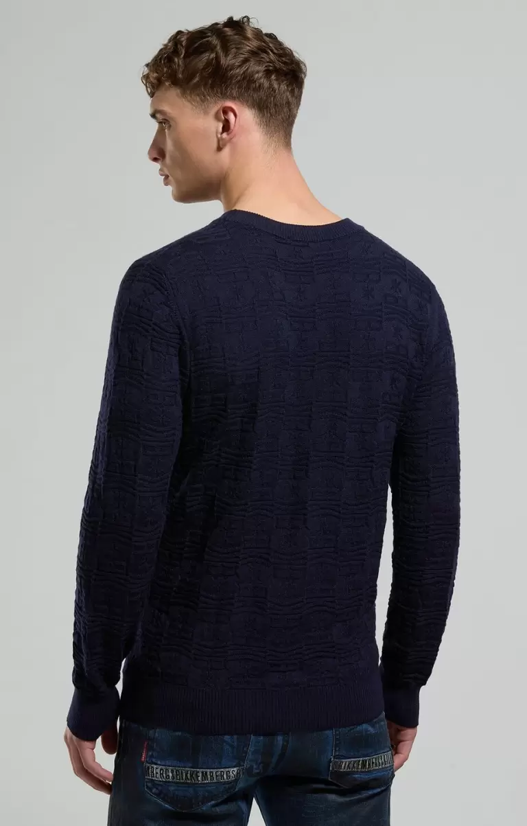 Dress Blues Bikkembergs Prendas De Punto Men's Sweater All-Over Logo Hombre - 2