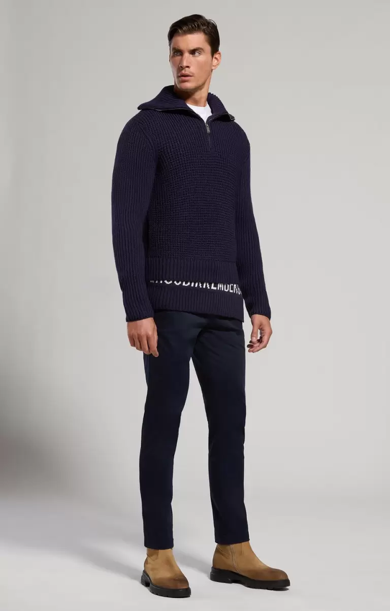 Prendas De Punto Bikkembergs Men's Sweater With Layered Effect Hombre Dress Blues - 3