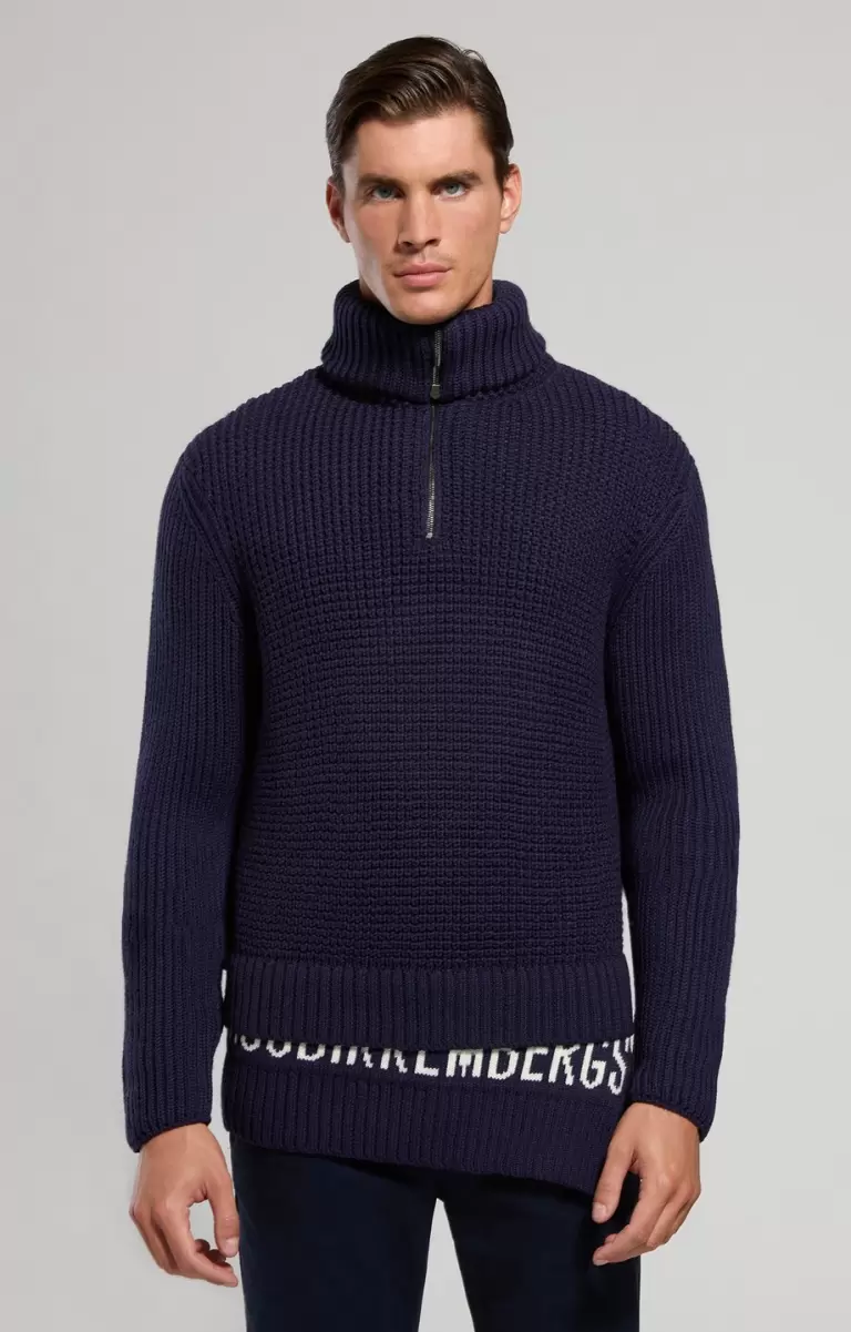 Prendas De Punto Bikkembergs Men's Sweater With Layered Effect Hombre Dress Blues - 4
