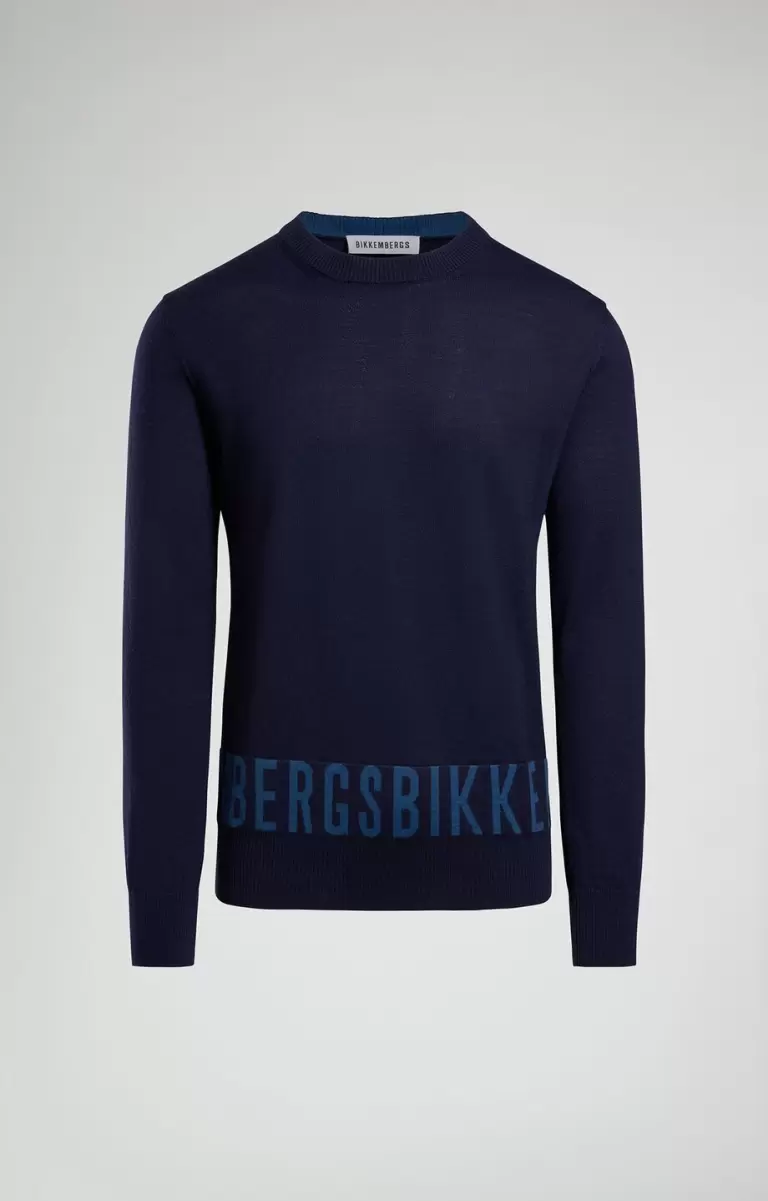 Bikkembergs Dress Blues Prendas De Punto Men's Sweater With Jacquard Logo Hombre - 1