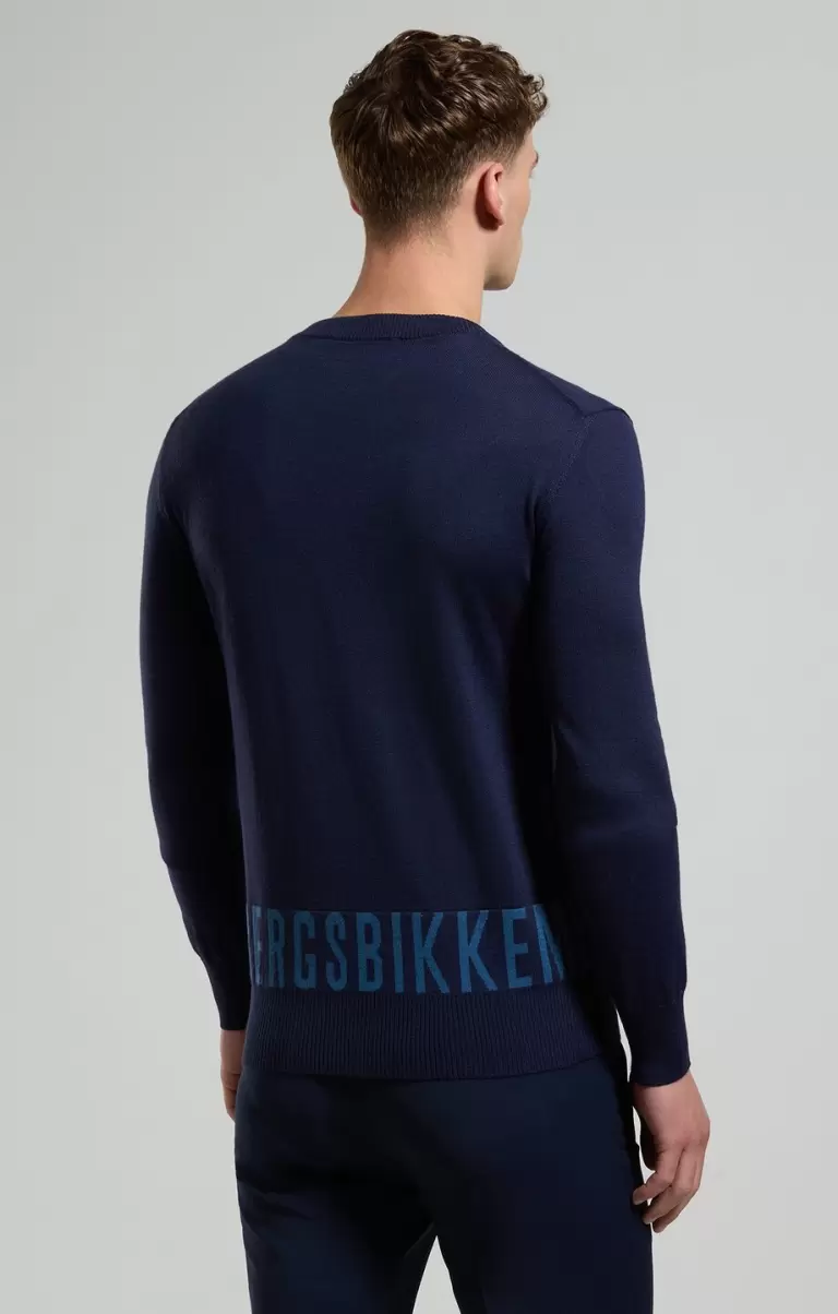 Bikkembergs Dress Blues Prendas De Punto Men's Sweater With Jacquard Logo Hombre - 2