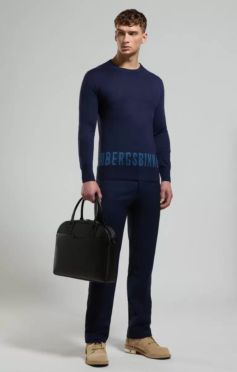 Bikkembergs Dress Blues Prendas De Punto Men's Sweater With Jacquard Logo Hombre - 3