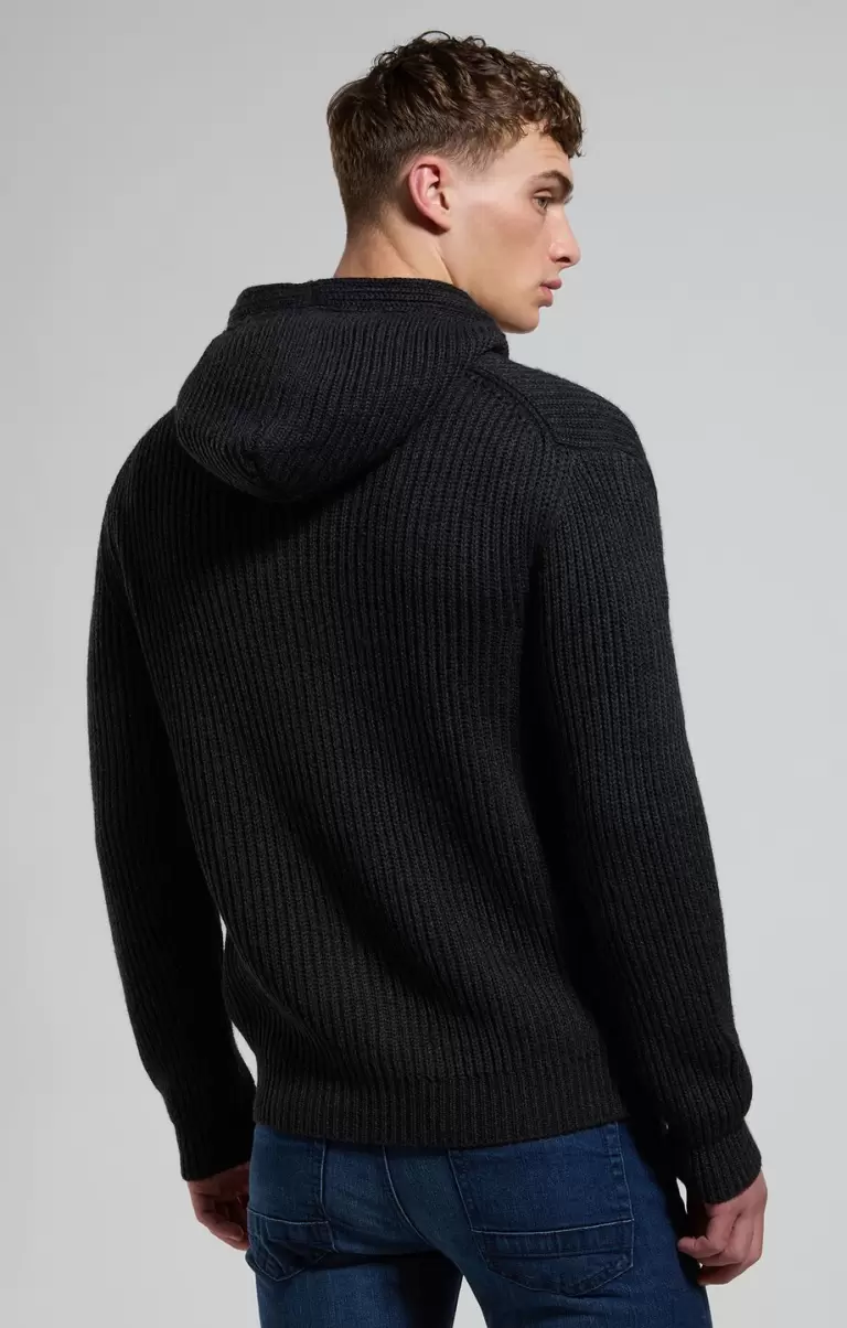 Bikkembergs Hombre Men's Hoodie Sweater With Zip Dark Shadow Prendas De Punto - 2