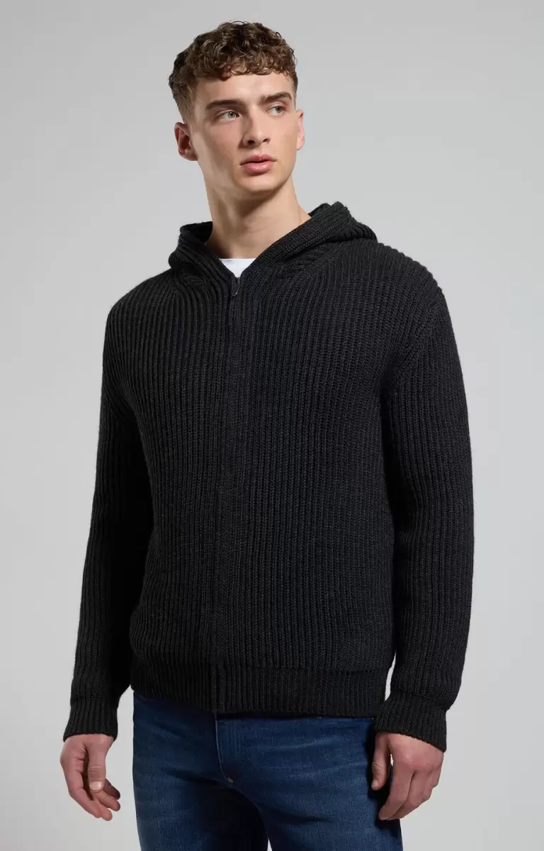 Bikkembergs Hombre Men's Hoodie Sweater With Zip Dark Shadow Prendas De Punto - 4