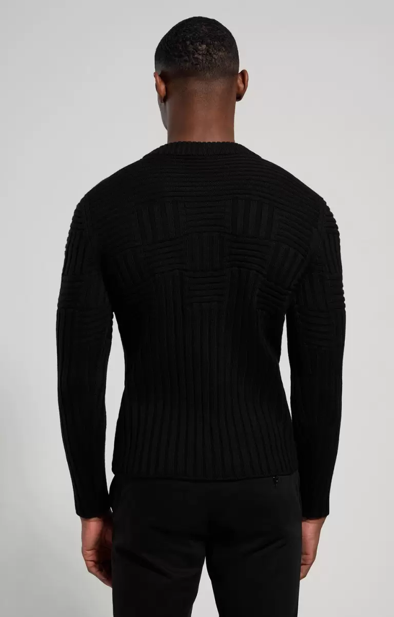 Bikkembergs Prendas De Punto Hombre Men's All-Over Knit Sweater Black - 2
