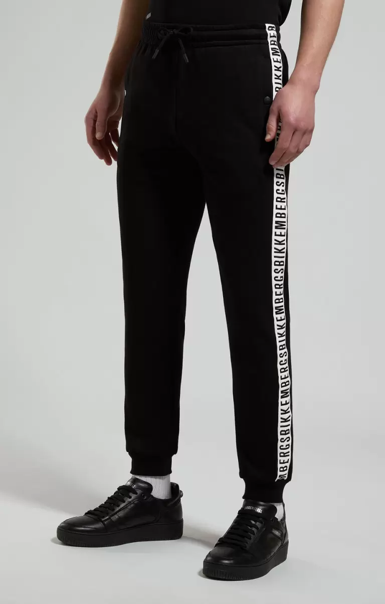 Men's Joggers With Contrast Details Black Chándales Bikkembergs Hombre - 4