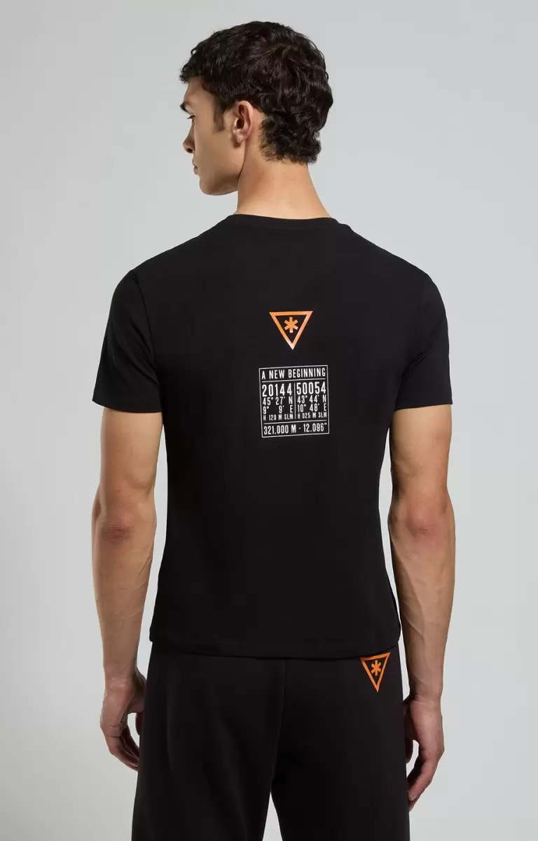 Bikkembergs Camisetas Men's T-Shirt With Seaport Print Hombre Black - 2