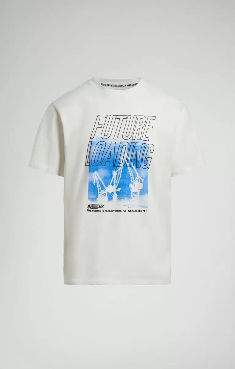 Vanilla Ice Camisetas Bikkembergs Hombre Men's T-Shirt With Port Print - 1