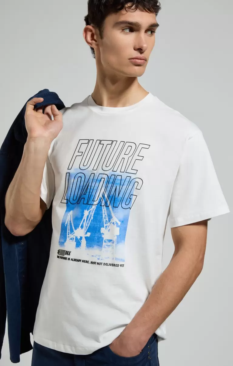 Vanilla Ice Camisetas Bikkembergs Hombre Men's T-Shirt With Port Print