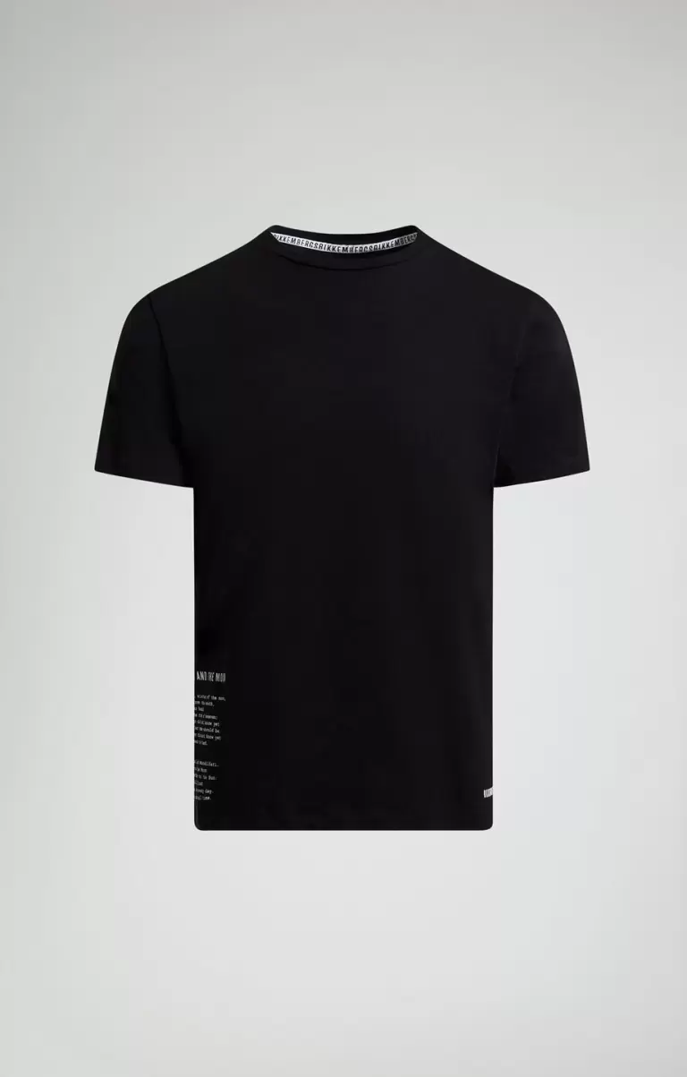 Black Hombre Camisetas Bikkembergs Men's T-Shirt With Eclipse Print - 1