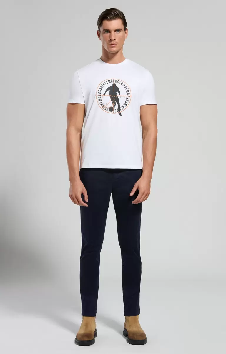 Hombre Camisetas Soccer Print Men's T-Shirt White Bikkembergs - 3