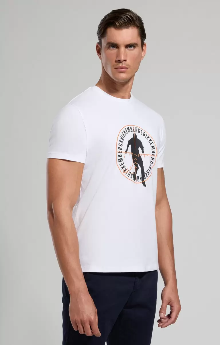 Hombre Camisetas Soccer Print Men's T-Shirt White Bikkembergs - 4