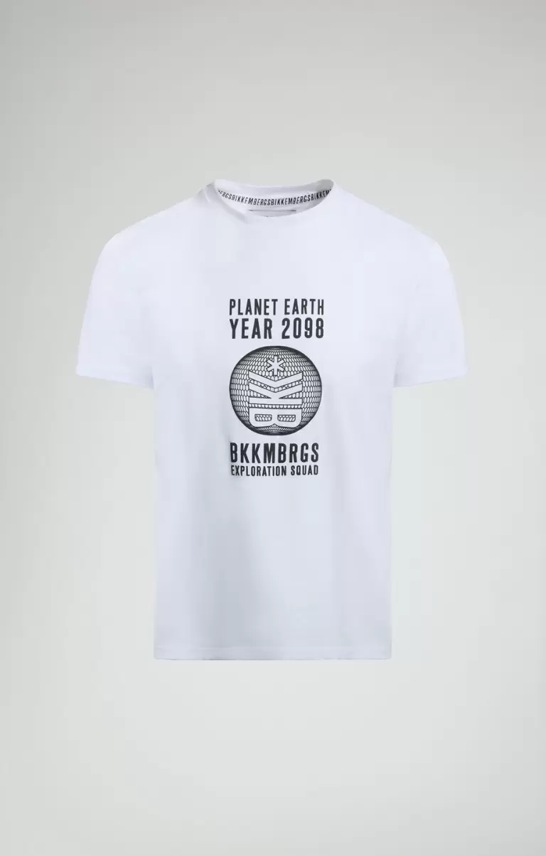 Hombre Bikkembergs Camisetas Men's Print T-Shirt White - 1