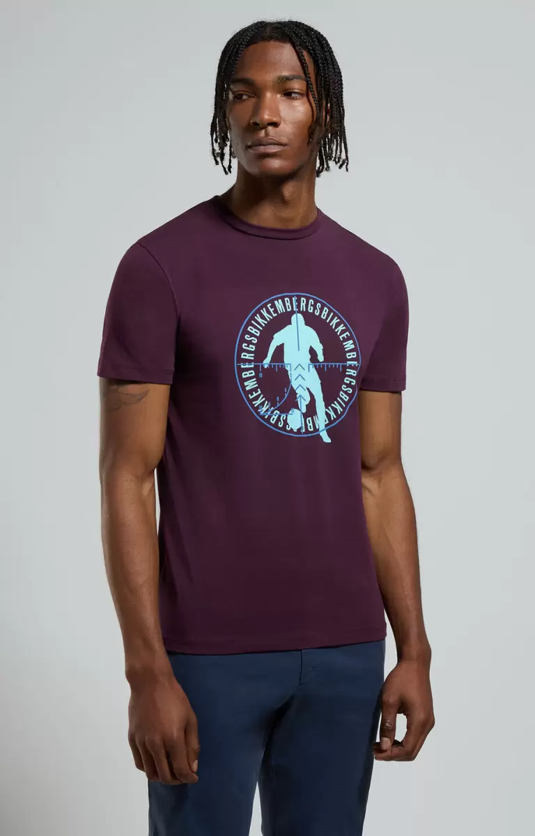 Potent Purple Bikkembergs Soccer Print Men's T-Shirt Camisetas Hombre - 4
