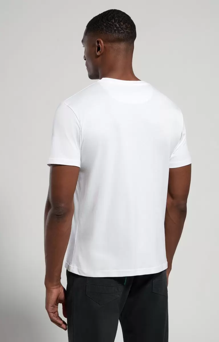 Hombre White Bikkembergs Men's T-Shirt With Seaport Print Camisetas - 2
