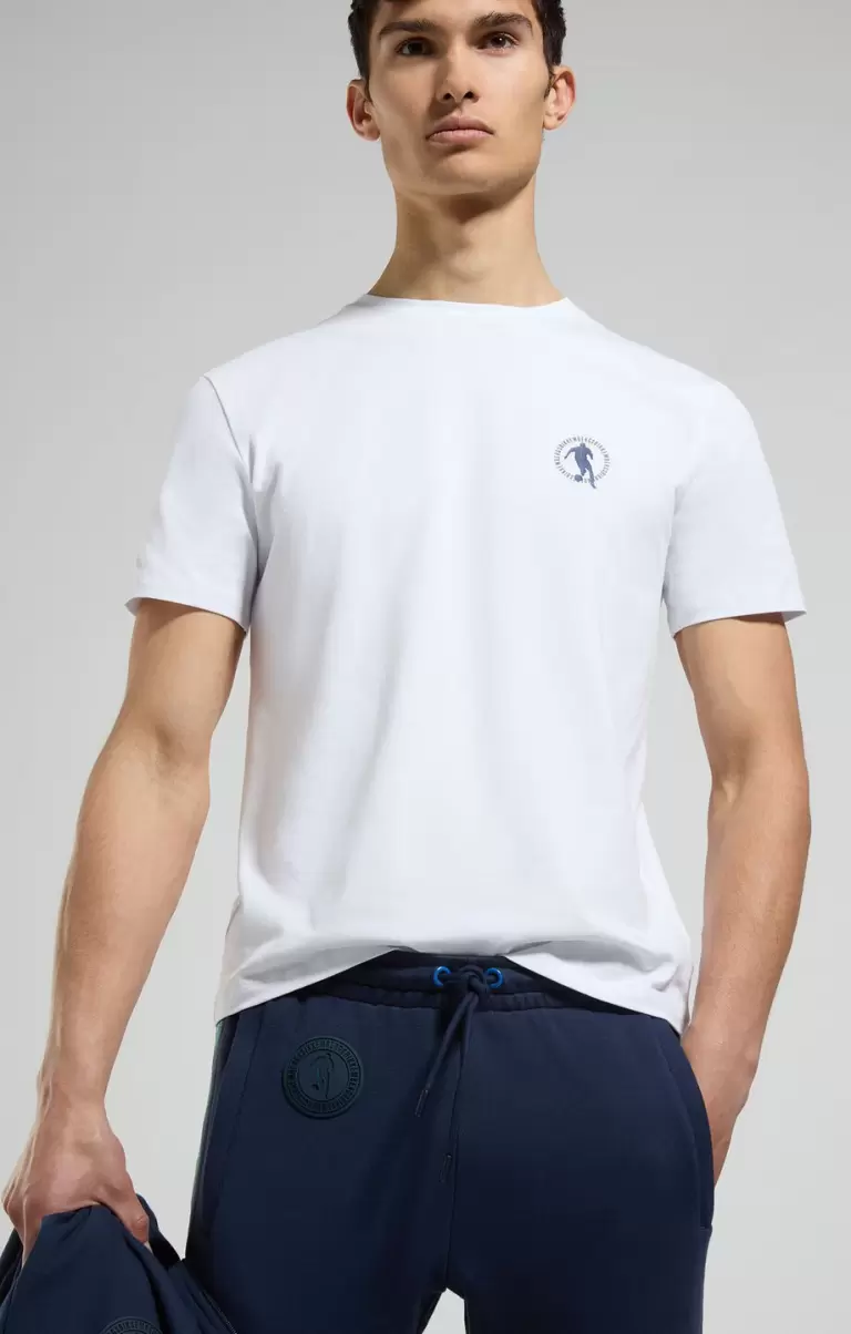 Hombre White Camisetas Bikkembergs Men's Laser Print T-Shirt