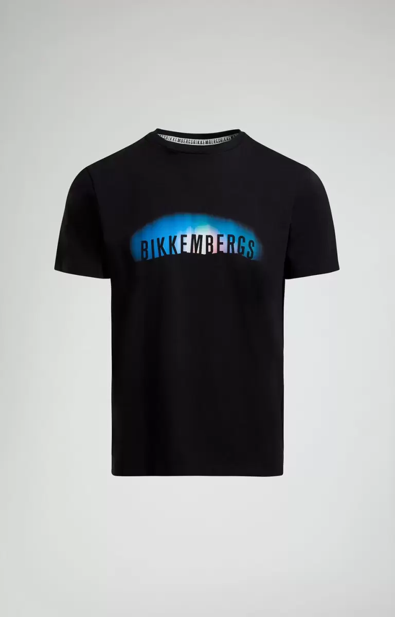 Men's T-Shirt With Neon Print Camisetas Bikkembergs Hombre Black - 1