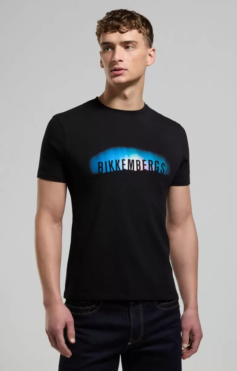 Men's T-Shirt With Neon Print Camisetas Bikkembergs Hombre Black - 4