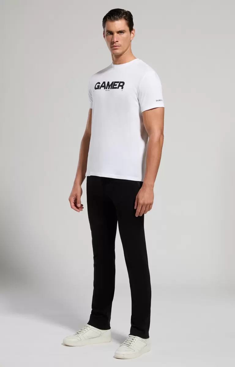 Men's T-Shirt With Gamer Print White Camisetas Bikkembergs Hombre - 3