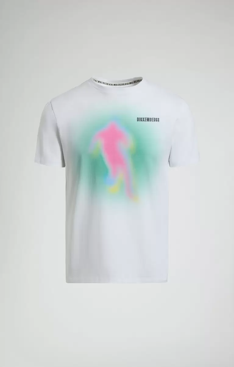 White Camisetas Men's T-Shirt With Gamer Print Bikkembergs Hombre - 1