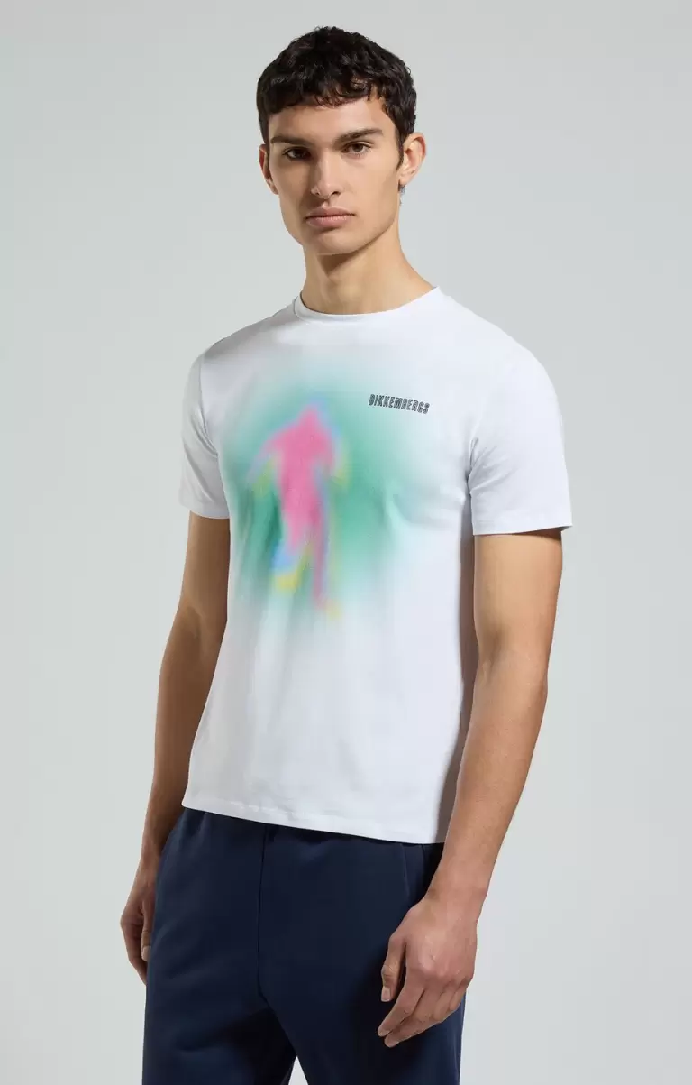 White Camisetas Men's T-Shirt With Gamer Print Bikkembergs Hombre - 4