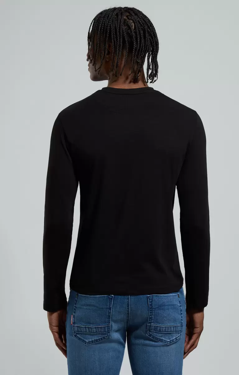 Black Hombre Camisetas Men's Long Sleeve T-Shirt Bikkembergs - 2