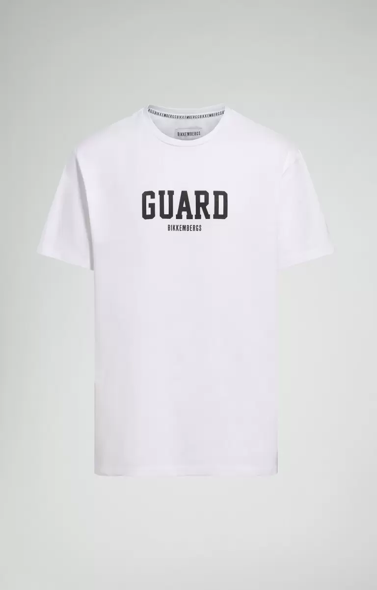 White Camisetas Men's T-Shirt With Chain Print Hombre Bikkembergs - 1