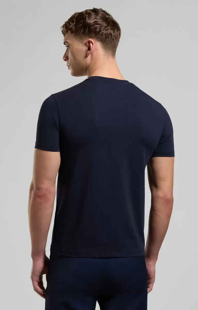 Men's T-Shirt With Aurora Print Camisetas Bikkembergs Dress Blues Hombre - 2