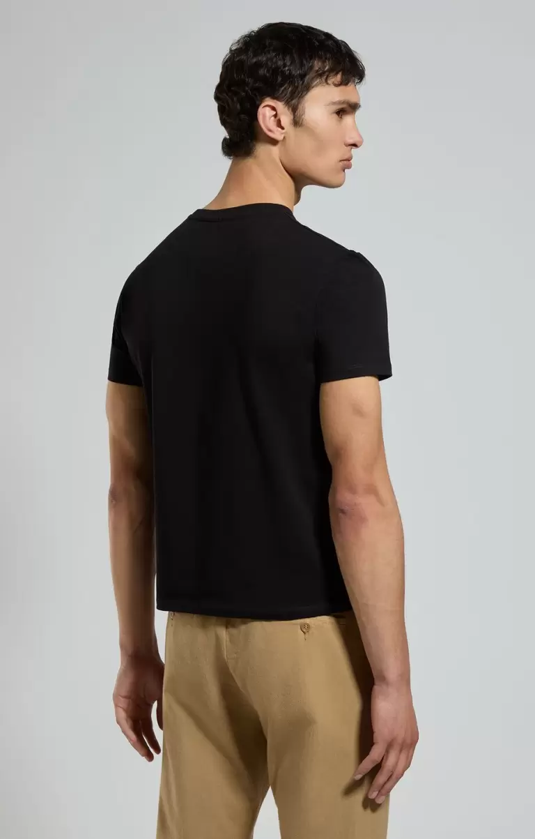 Black Bikkembergs Men's T-Shirt With Applique Hombre Camisetas - 2