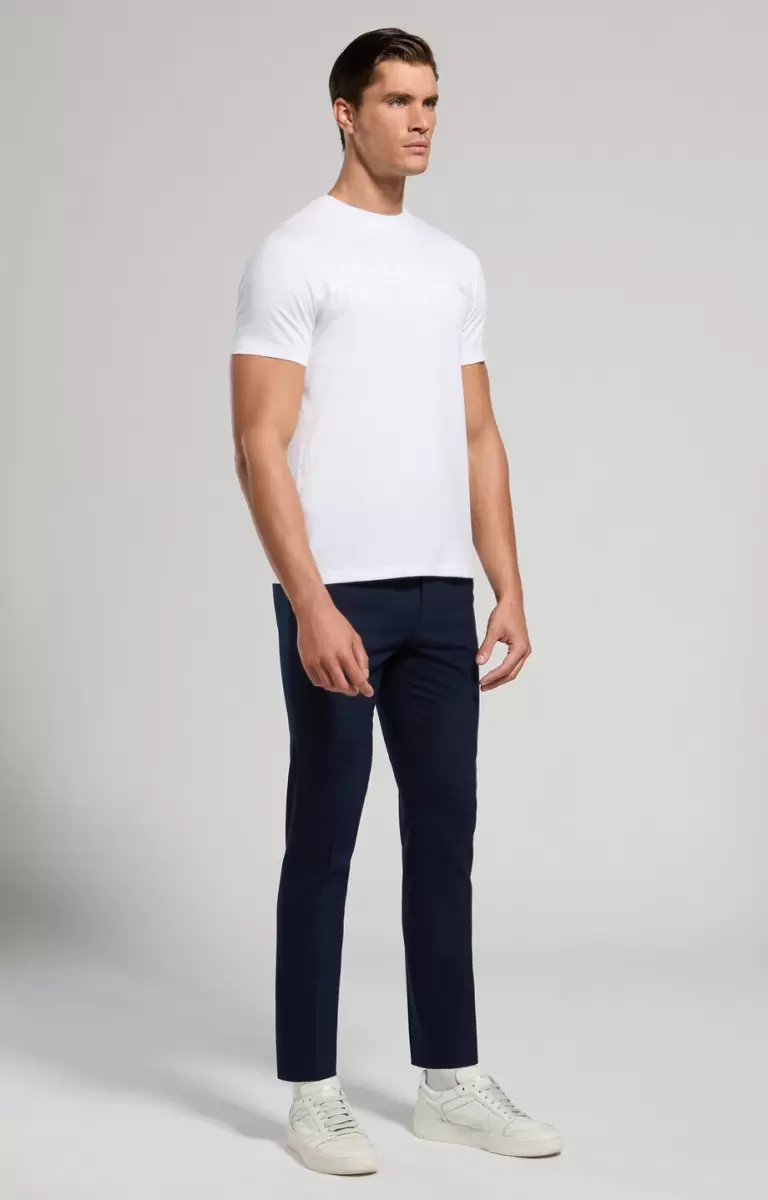 White Camisetas Bikkembergs Men's T-Shirt With Applique Hombre - 3
