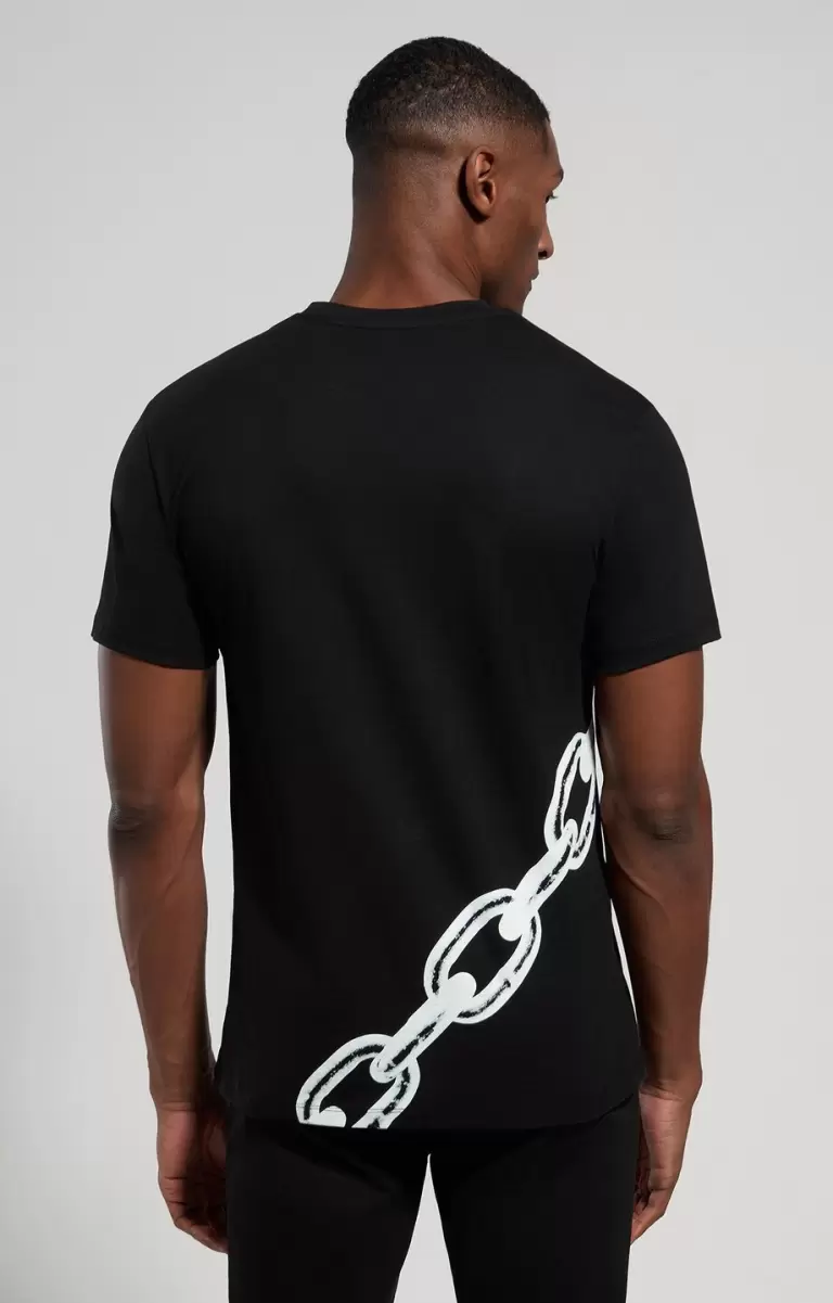 Hombre Camisetas Bikkembergs Pirate Black Men's T-Shirt With Chain Print - 2