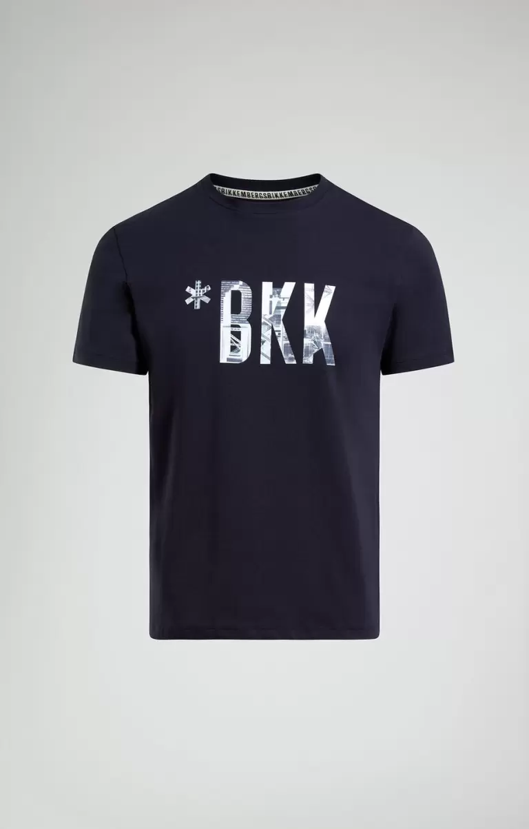 Men's Print T-Shirt Camisetas Dress Blues Hombre Bikkembergs - 1