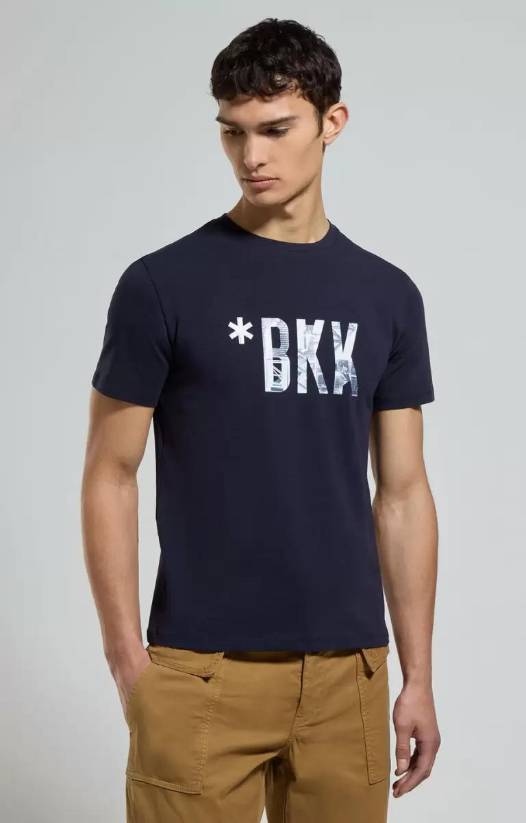 Men's Print T-Shirt Camisetas Dress Blues Hombre Bikkembergs - 4