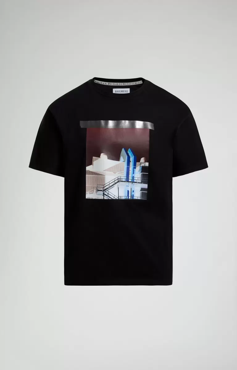 Camisetas Men's Print T-Shirt Black Bikkembergs Hombre - 1