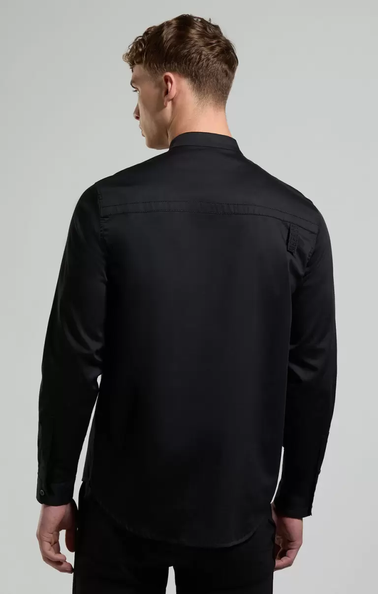 Black Bikkembergs Men's Shirt With Stitching Hombre Camisas - 2