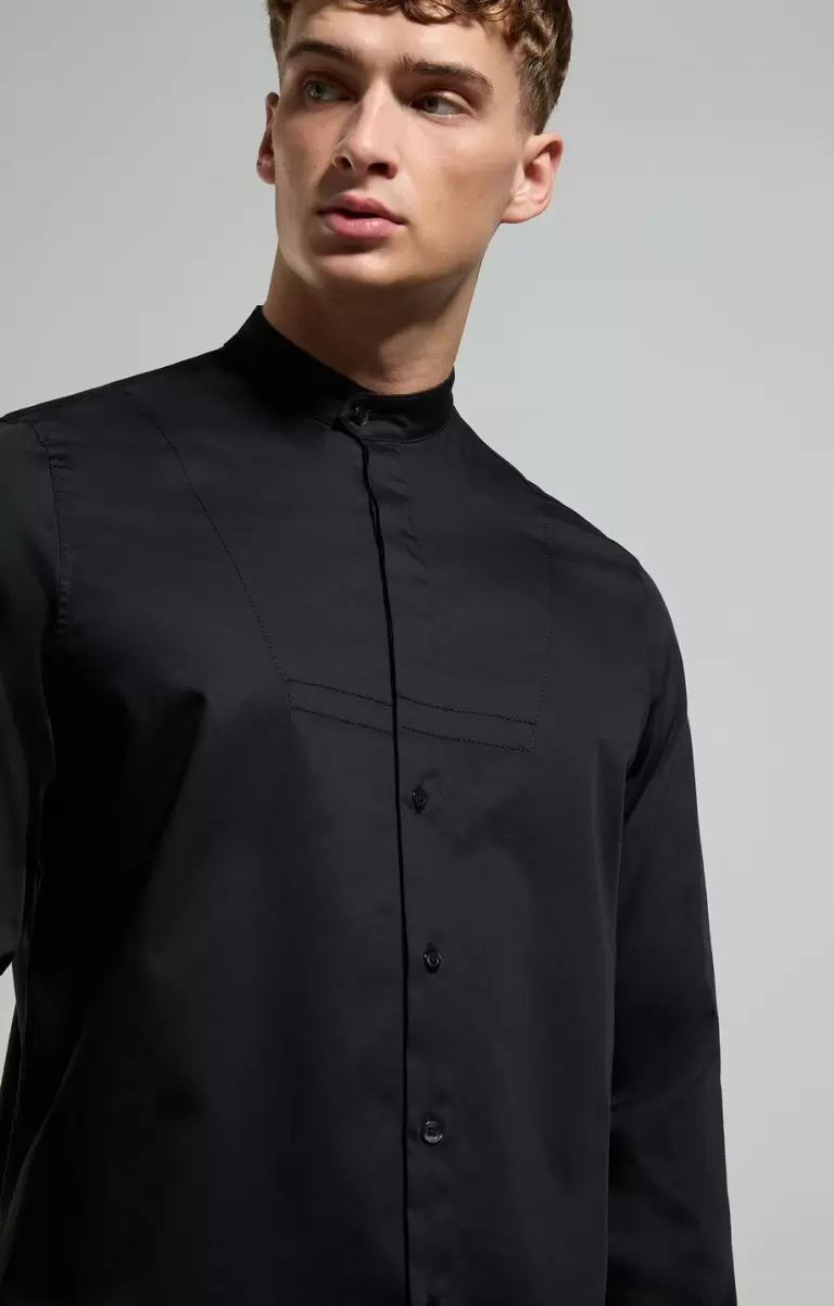Black Bikkembergs Men's Shirt With Stitching Hombre Camisas