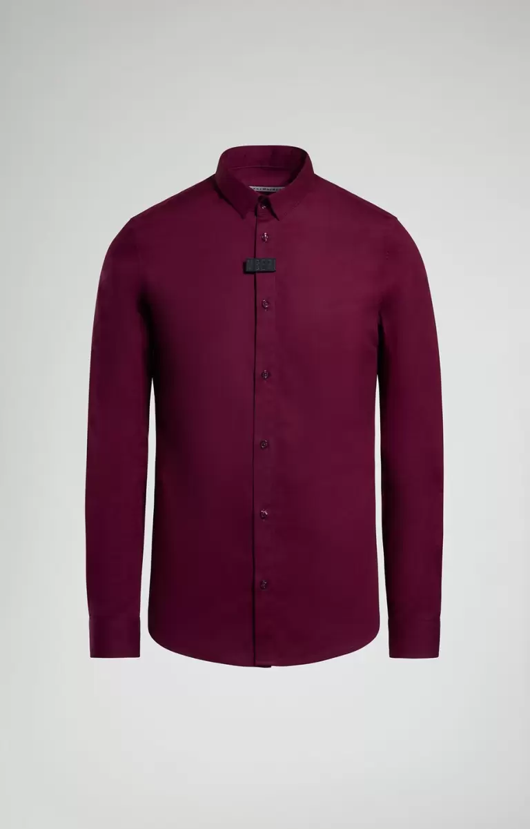 Men's Shirt With Tab Bikkembergs Hombre Potent Purple Camisas - 1