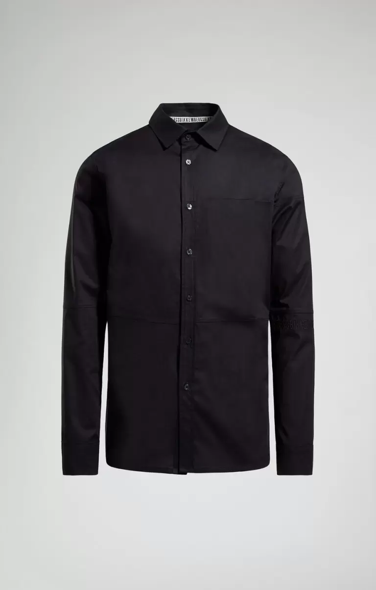 Camisas Black Men's Shirt With Intarsia Hombre Bikkembergs - 1