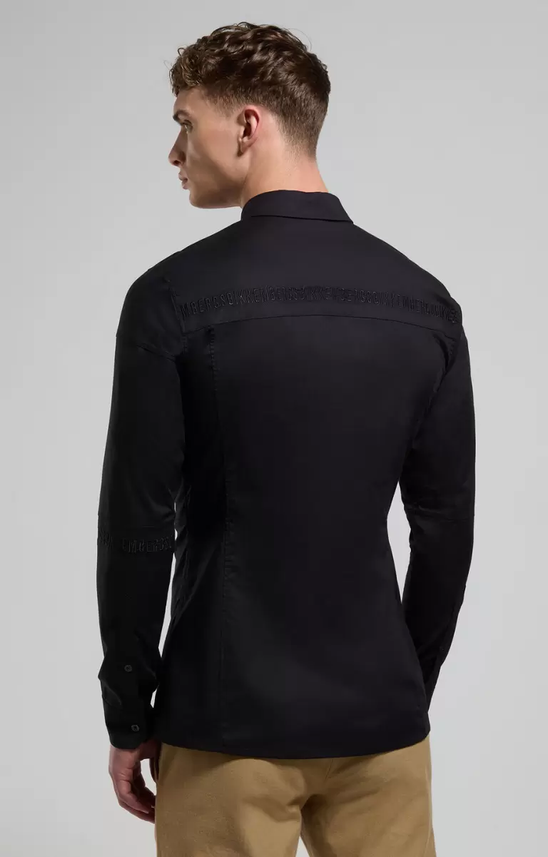 Camisas Black Men's Shirt With Intarsia Hombre Bikkembergs - 2