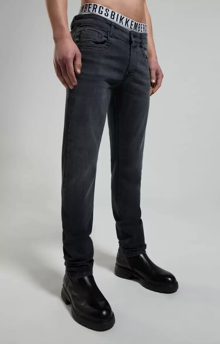 Hombre Slim Fit Men's Jeans Black Bikkembergs Jeans