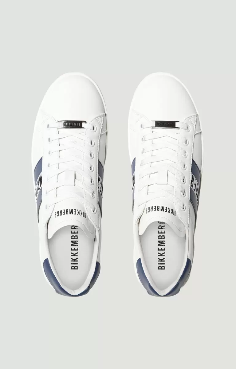 White/Navy Bikkembergs Hombre Zapatillas Men's Sneakers - Recoba M - 3