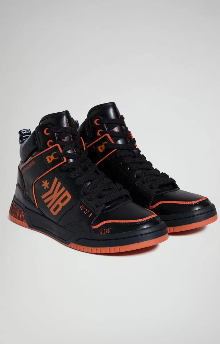 Hombre Zapatillas Black/Orange Bikkembergs Shaq M Holographic Men's Sneakers