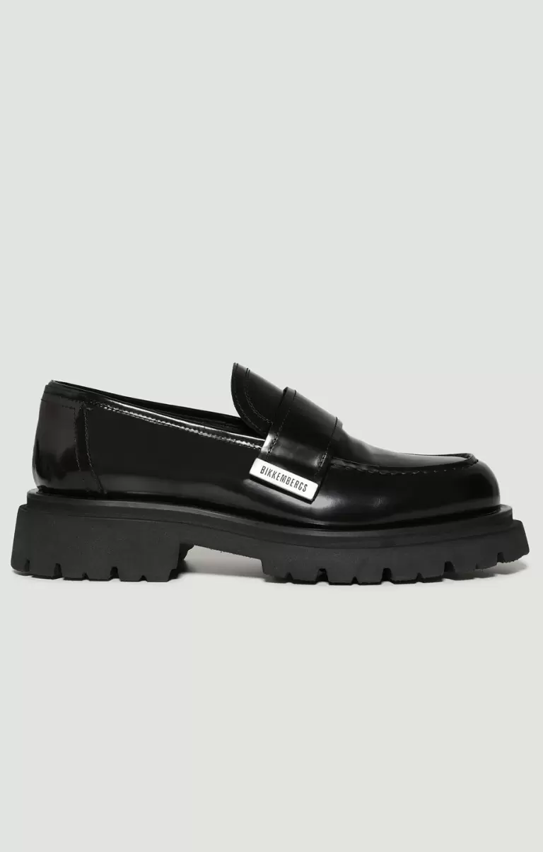 Leather Men's Mocassins - Chunky College Zapatos Sin Cordones Black Bikkembergs Hombre - 1