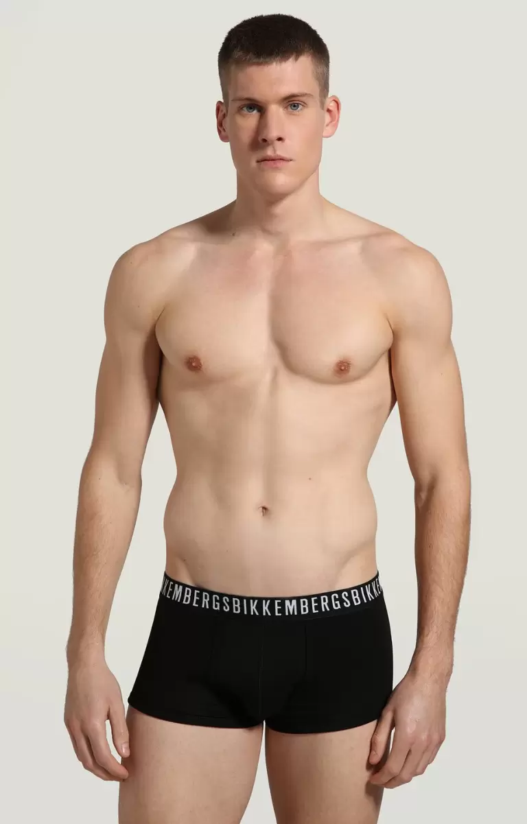 Black 2-Pack Men's Boxers In Stretch Cotton Bikkembergs Boxers Hombre